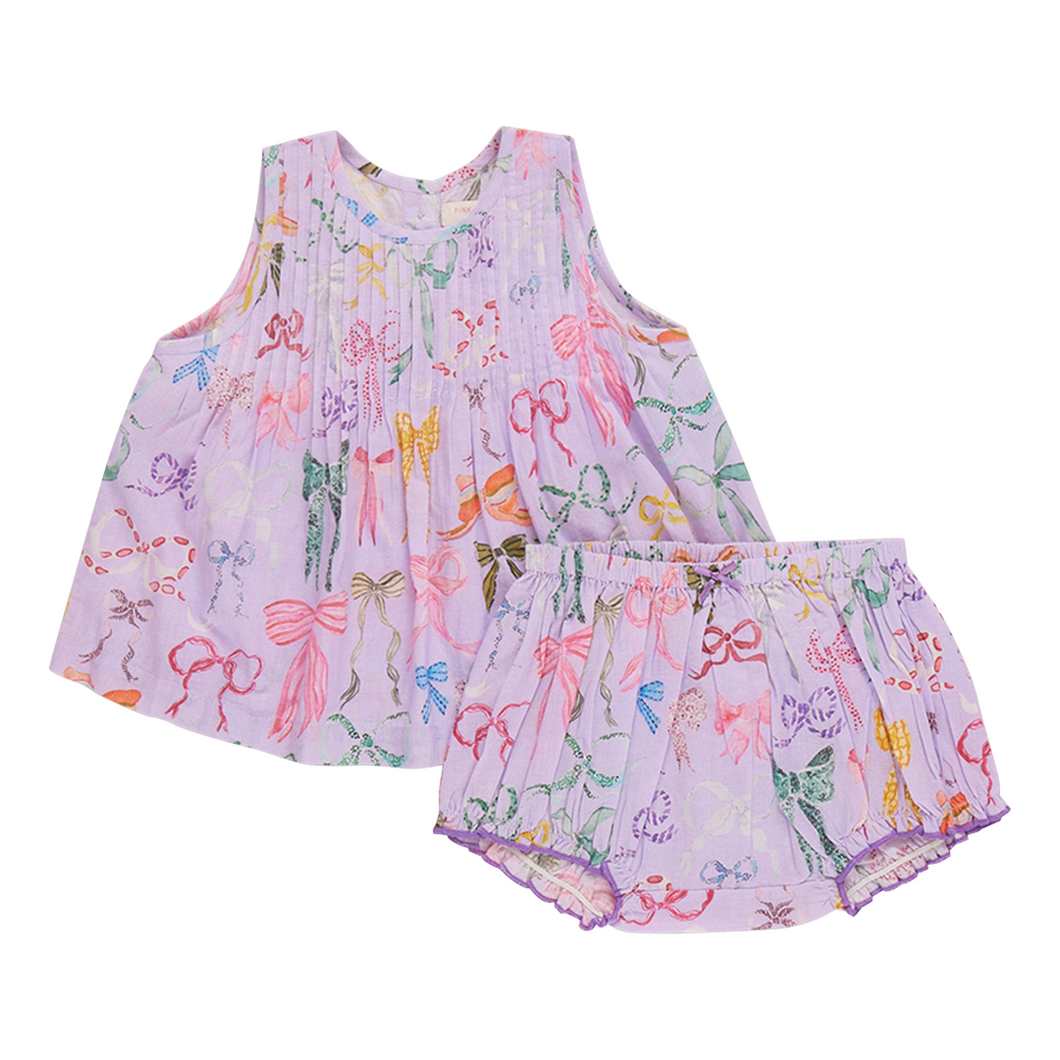 Lavender Watercolor Bows Jaipur 2 Piece Set