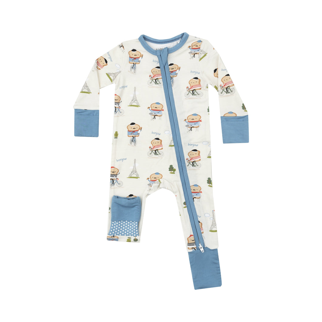 French Toast 2 Way Zipper Footie