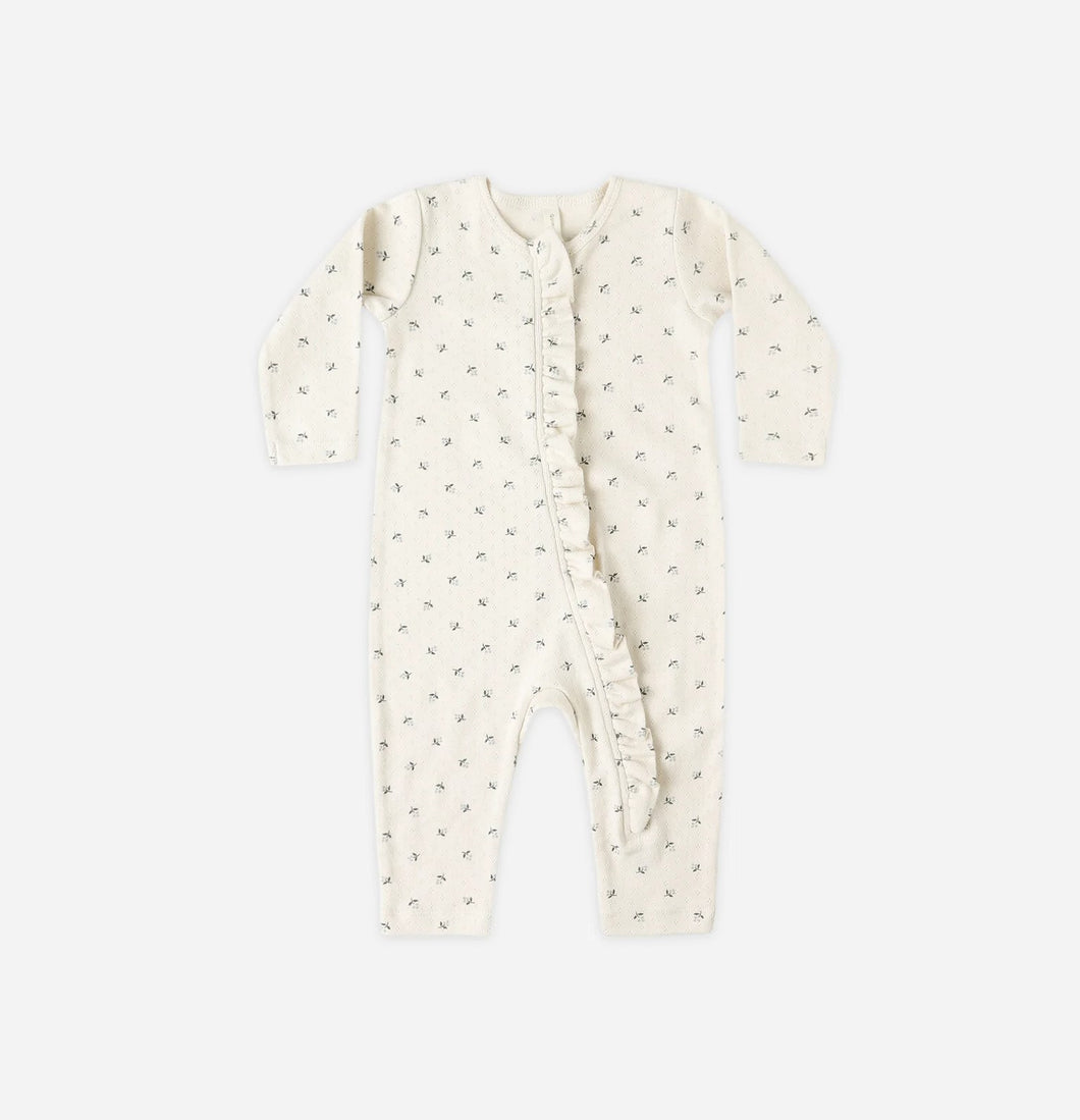 Blue Ditsy Ruffle Jumpsuit