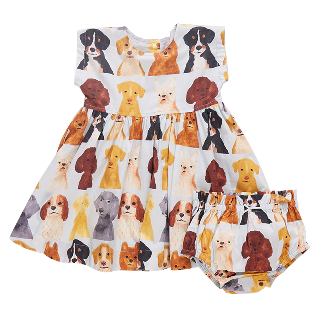 Watercolor Dogs Baby Girls Adeline Dress