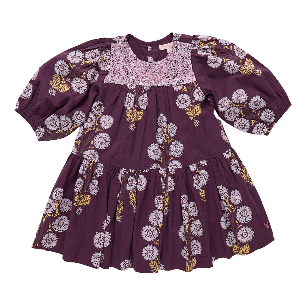 Plum Buttercup Floral Fiona Dress