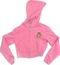 Load image into Gallery viewer, Teddy Bear Neon Pink Zip Hoodie
