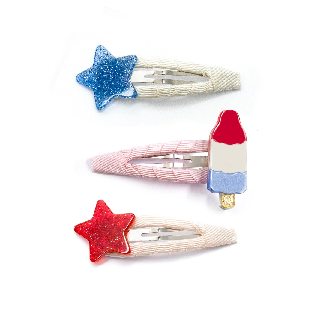 Popsicle & Stars Red Blue Patriotic Clips
