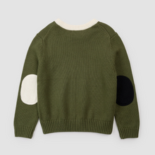 Load image into Gallery viewer, Elbow Patch Dusty Green Knit Sweatshirt
