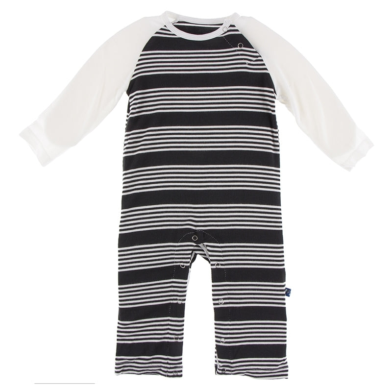 Kickee Pants Print Long Sleeve Raglan Romper