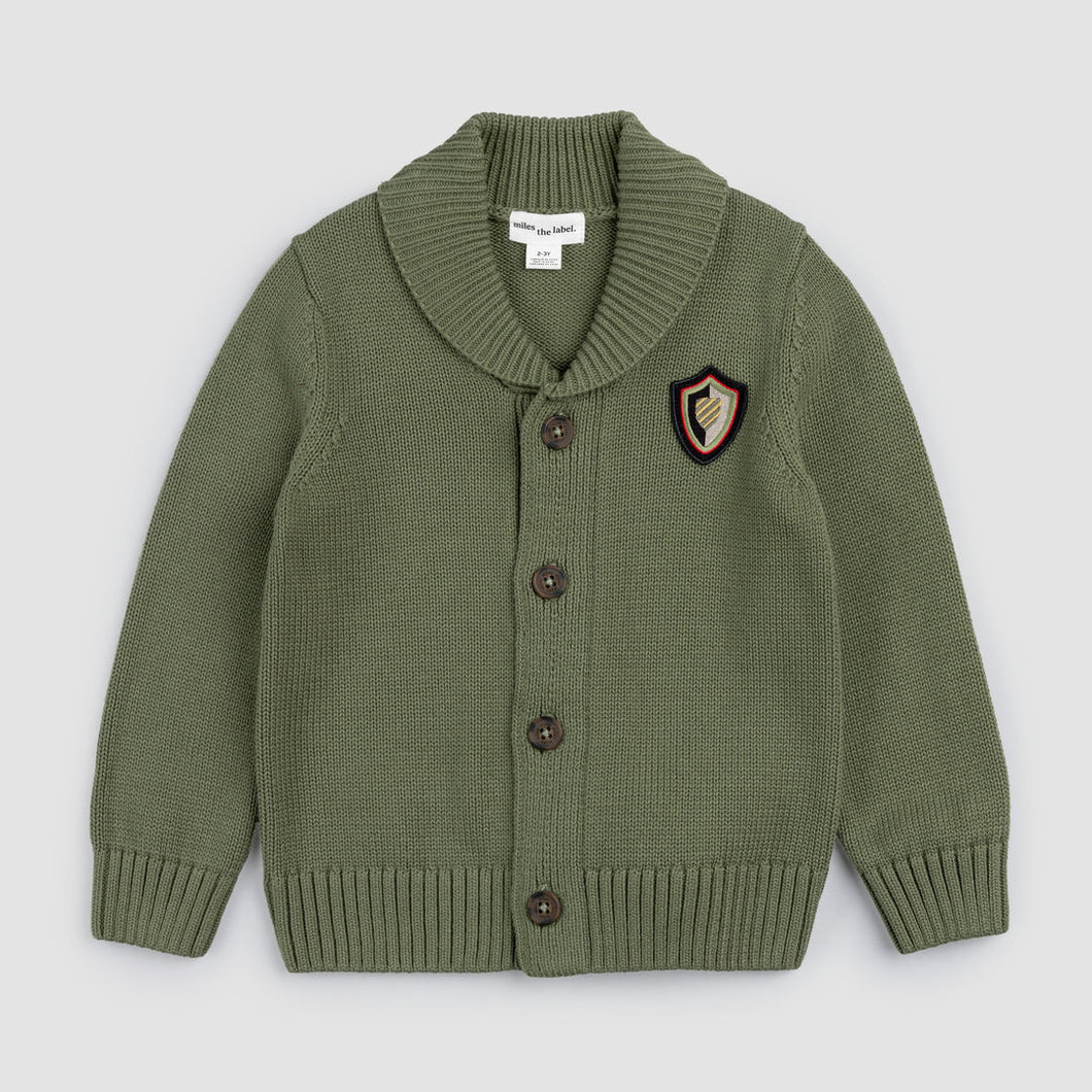 Lichen Green Cowl Neck Cardigan