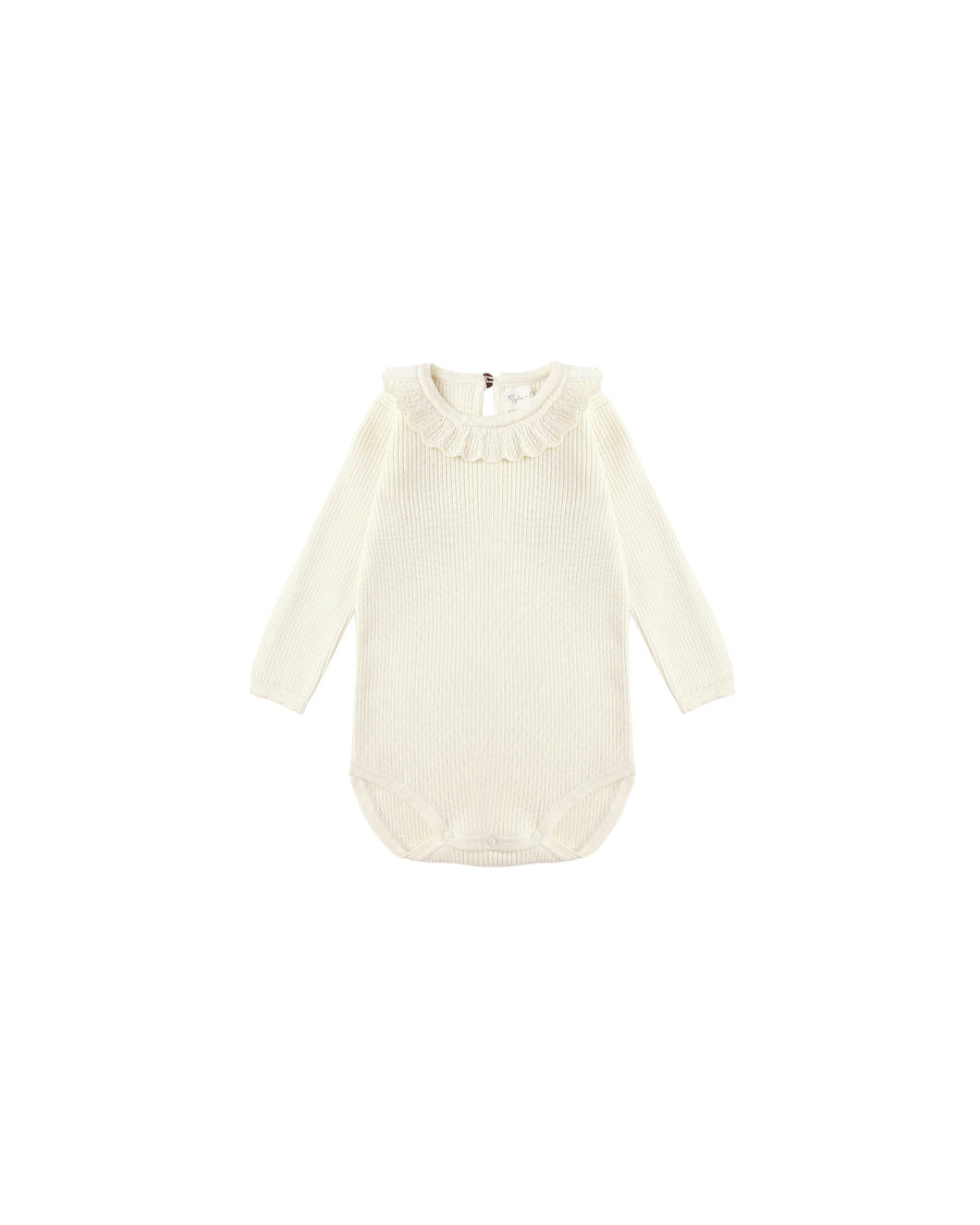 Natural Ruffle Collar Bodysuit