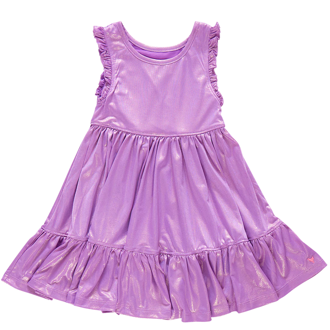 Purple Kelsey Lame Dress