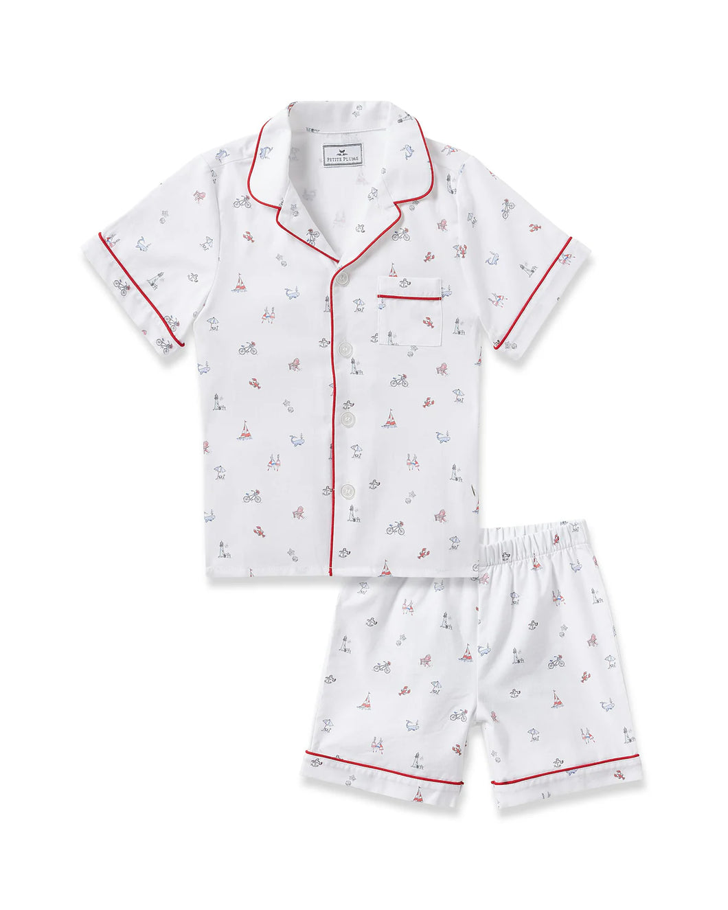 Coastal Charms Short Sleeve Twill Short Set