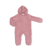 Load image into Gallery viewer, Chenille Hooded Romper with Stripe Texture
