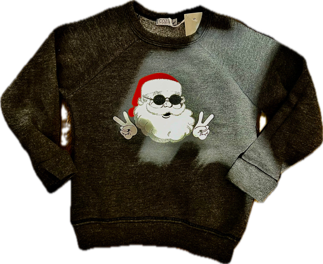 Santa Peace Sign Sweatshirt