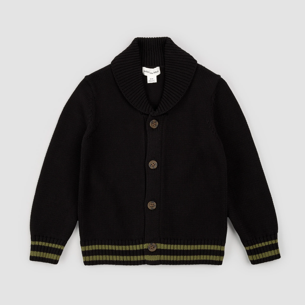 Black LS Sweater Cardigan Knit