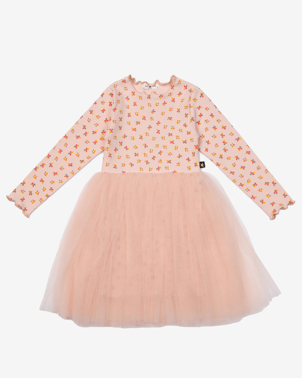 MD Pink M Vintage Flower Tutu Dress
