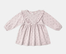 Load image into Gallery viewer, Lilac Ditsy Long Sleeve Ruffle Dress
