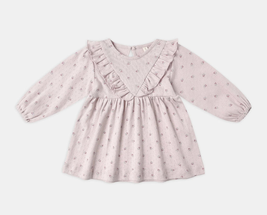 Lilac Ditsy Long Sleeve Ruffle Dress