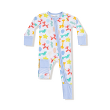 Load image into Gallery viewer, Balloon Animals Blue - 2 Way Zipper Romper
