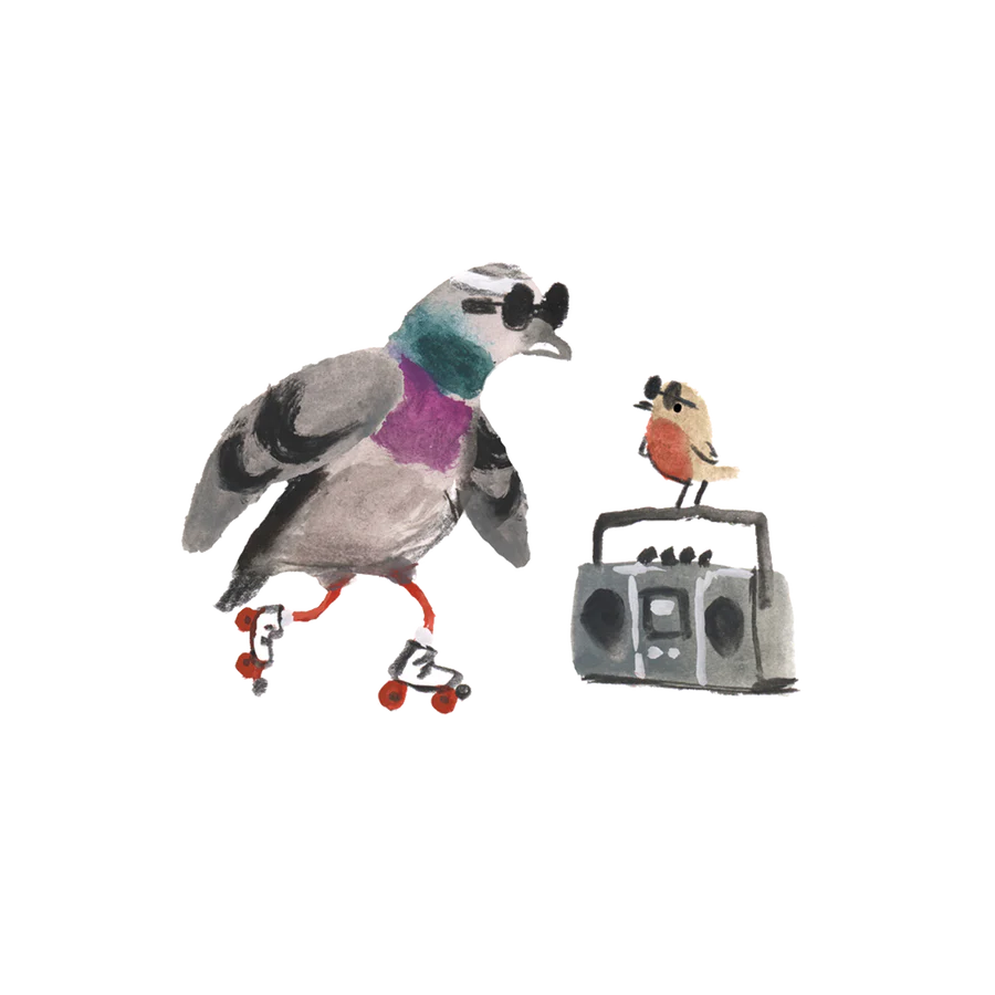 Skatin' City Pigeon Tattoo Pair