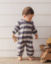 Load image into Gallery viewer, Sage Stripe Henley Jumpsuit
