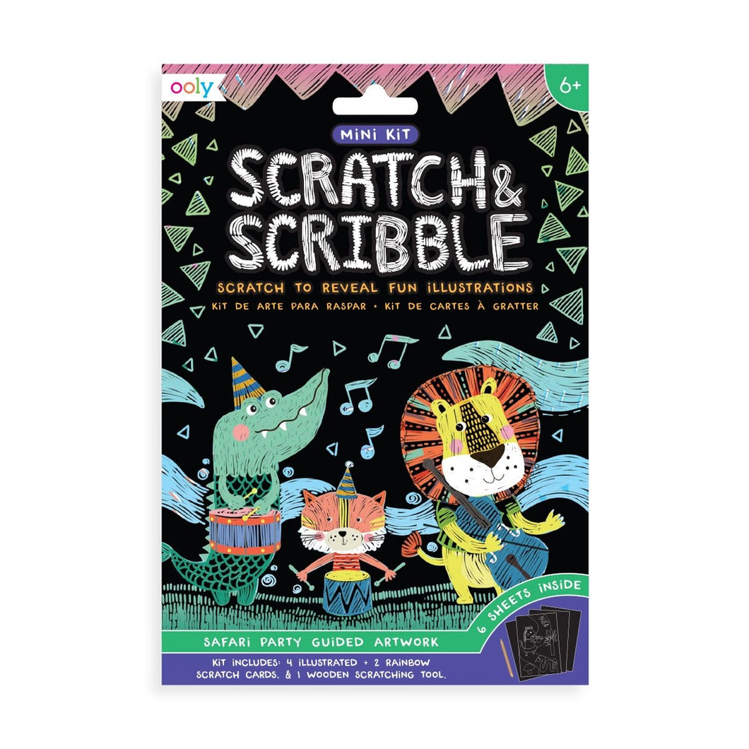 Mini Scratch and Scribble Art Kit:  Safari Party
