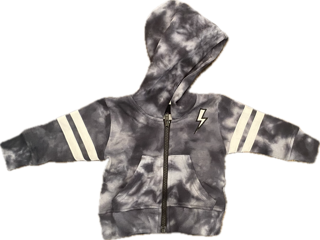 Tie Dye Bolt Zip Hoody