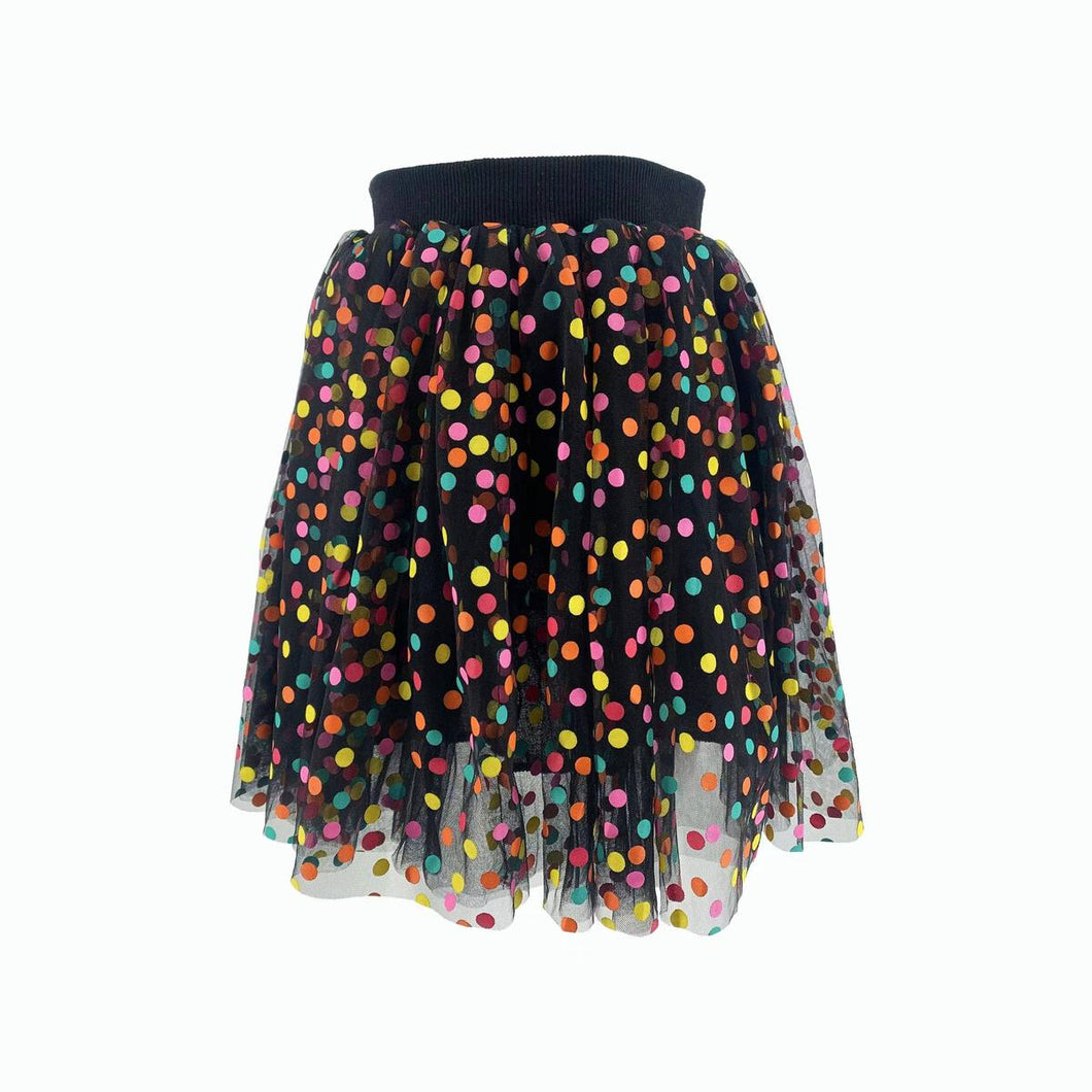 Black Rainbow Confetti Tutu Skirt