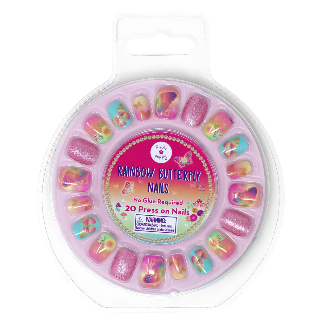 Rainbow Butterfly Press On Nails
