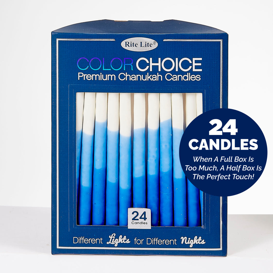 Chanukah Candles - Blue, Lt. Blue and White