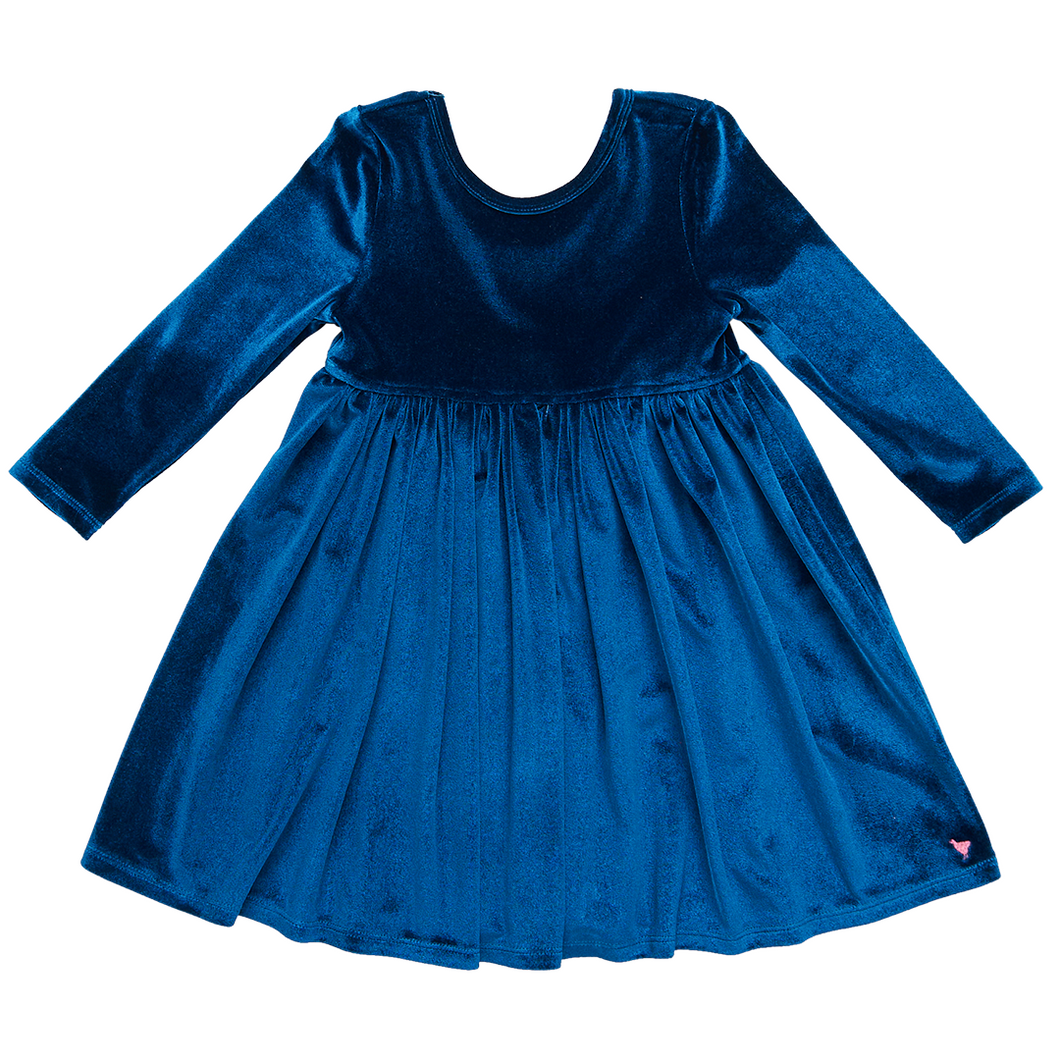 Midnight Blue Velour Steph Dress