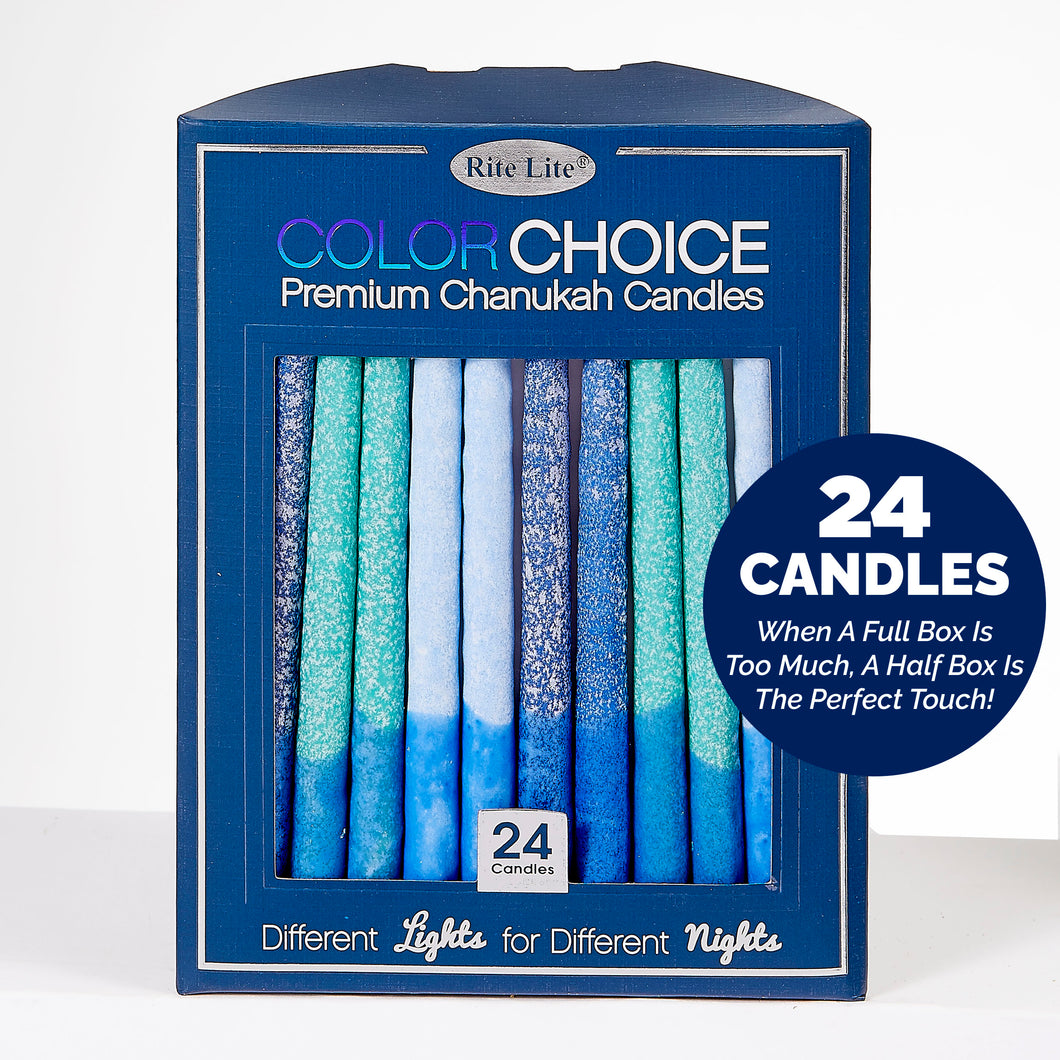 Chanukah Candles - Frosted Shades of Blue