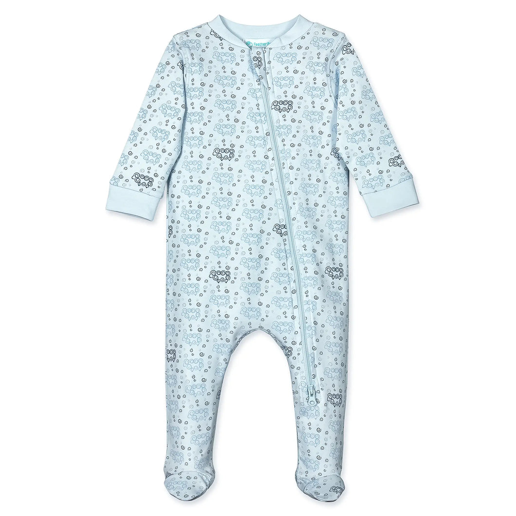 Curly Sheep Zipper Footie