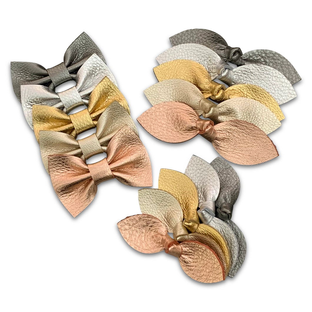 Small Knot Leather Hair Bows