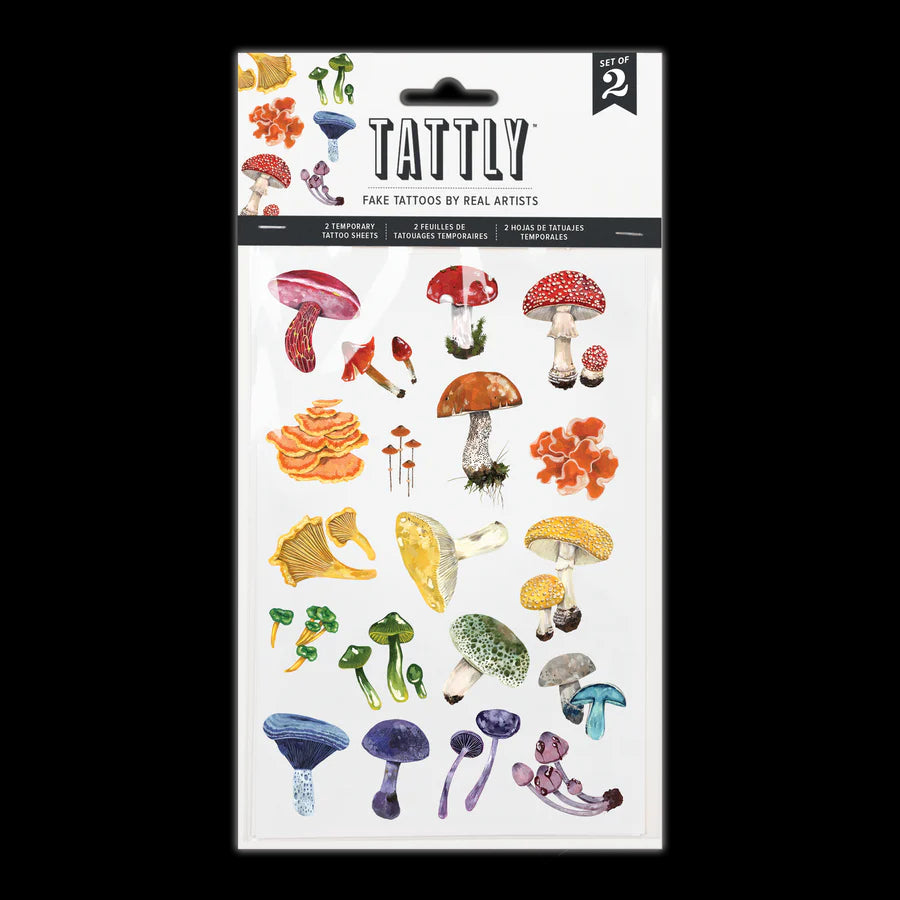 Colorful Mushrooms Sheet Tattoos