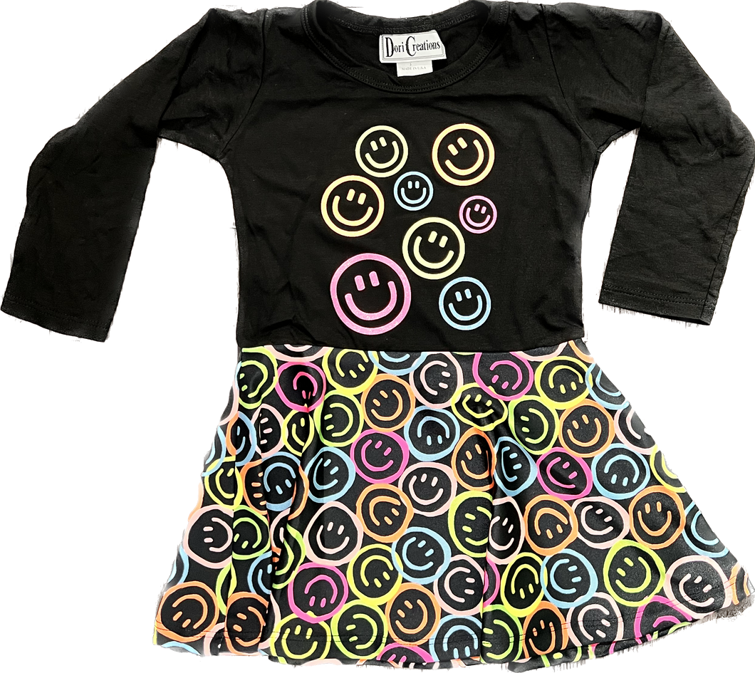 Blk/Multi Smile Twirl Dress