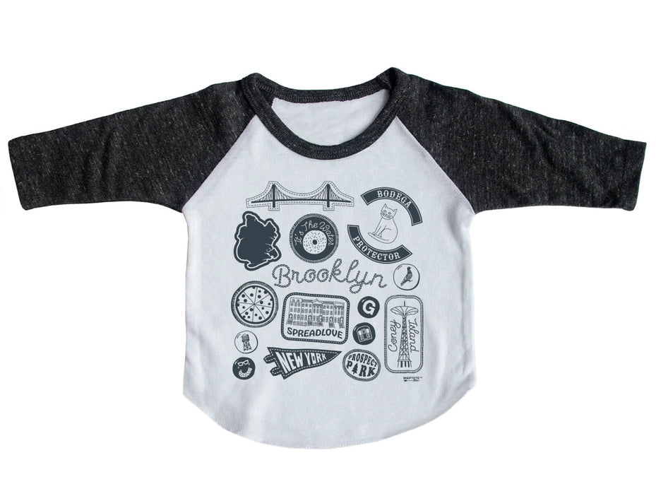 Brooklyn Pins and Patches Baseball Tee