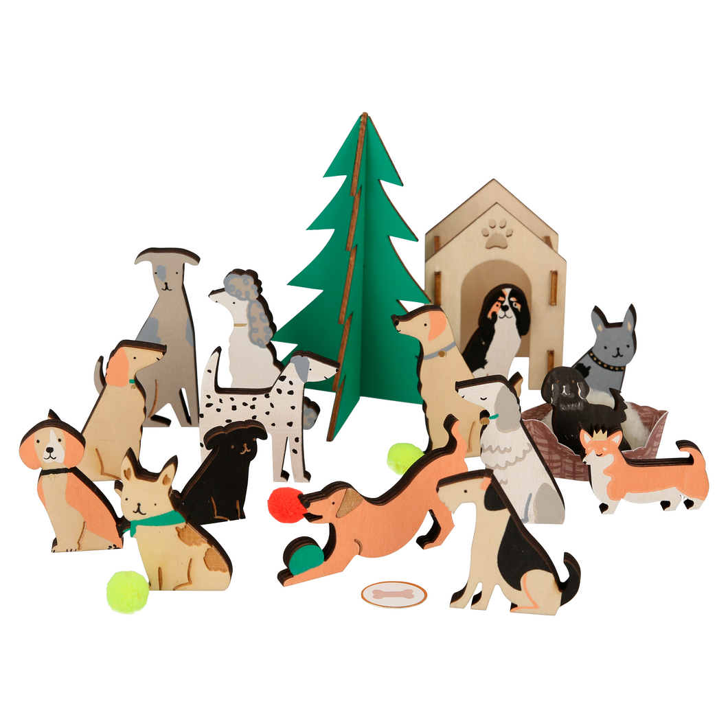 Wooden Dog Advent Suitcase