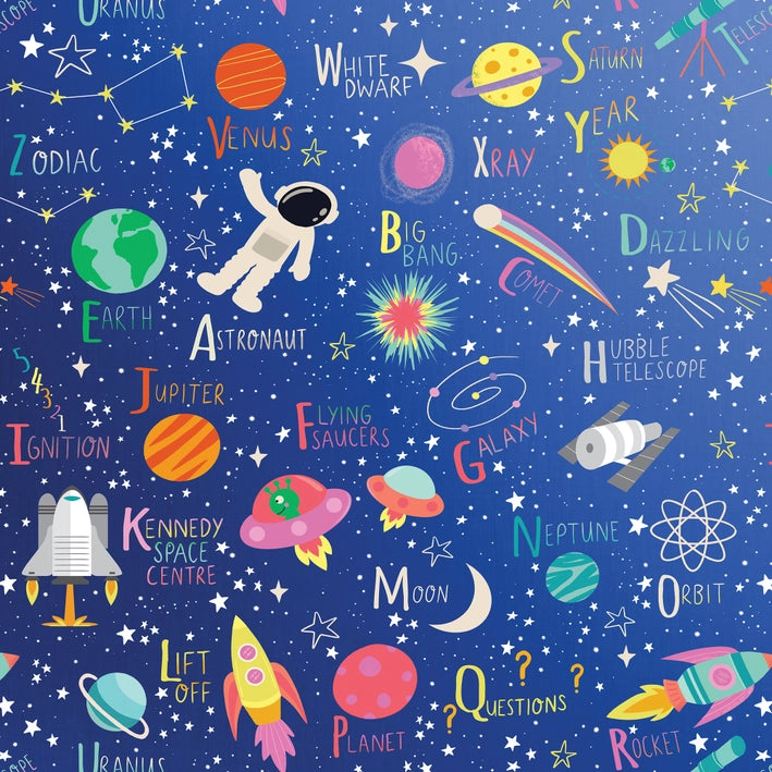 Outer Space Alphabet Gift Wrap